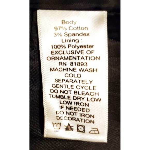 SUSAN GRAVER WOMENS LINED FLORAL BLUE WHITE ZIP BLAZER GLASS EMBROIDERY XL NWOT - Picture 8 of 8